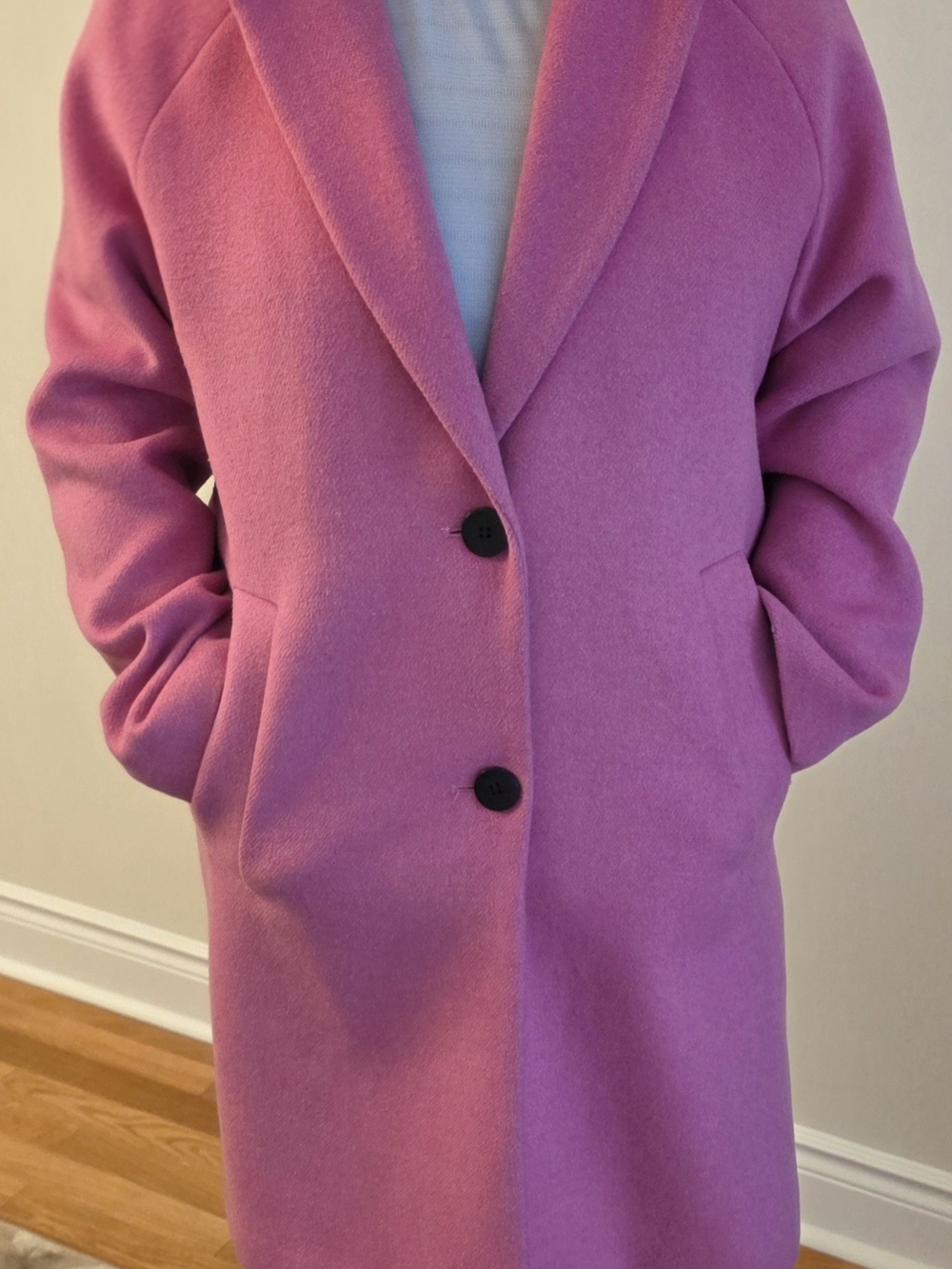 Esprit Pink Single-Breasted Car Coat